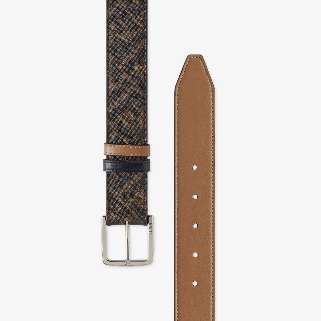 Fendi Diagonal Belt - Beige leather belt | Fendi