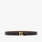 Squared FF belt - Black leather and brown FF reversible belt | Fendi