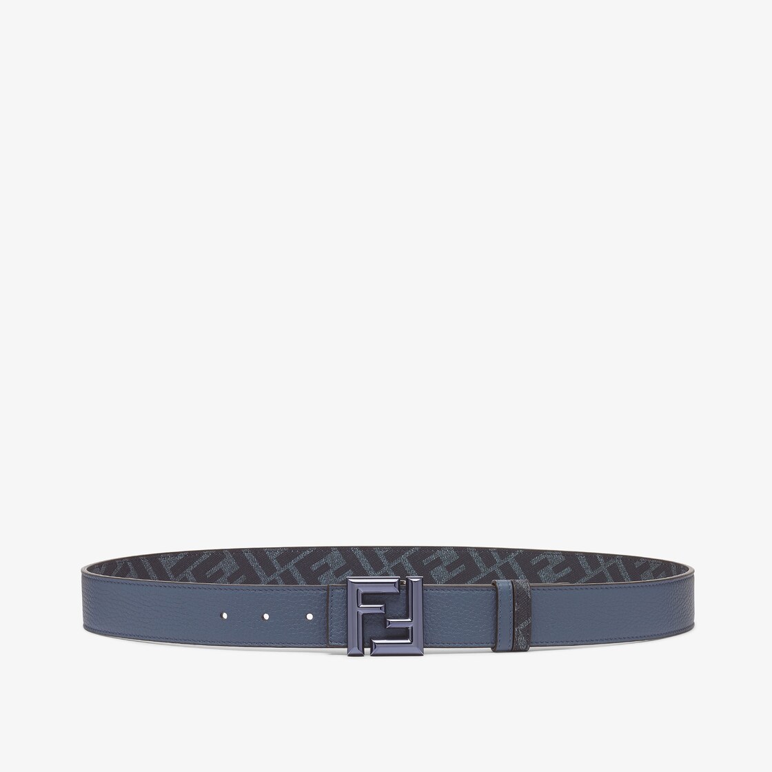 Ceinture FF Rounded Ceinture reversible en cuir bleu et toile FF bleu Fendi