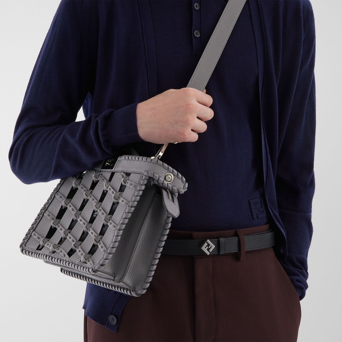 FFスクエアベルト レザー ブラック | Fendi FFスクエアベルト レザー ブラック | Fendi