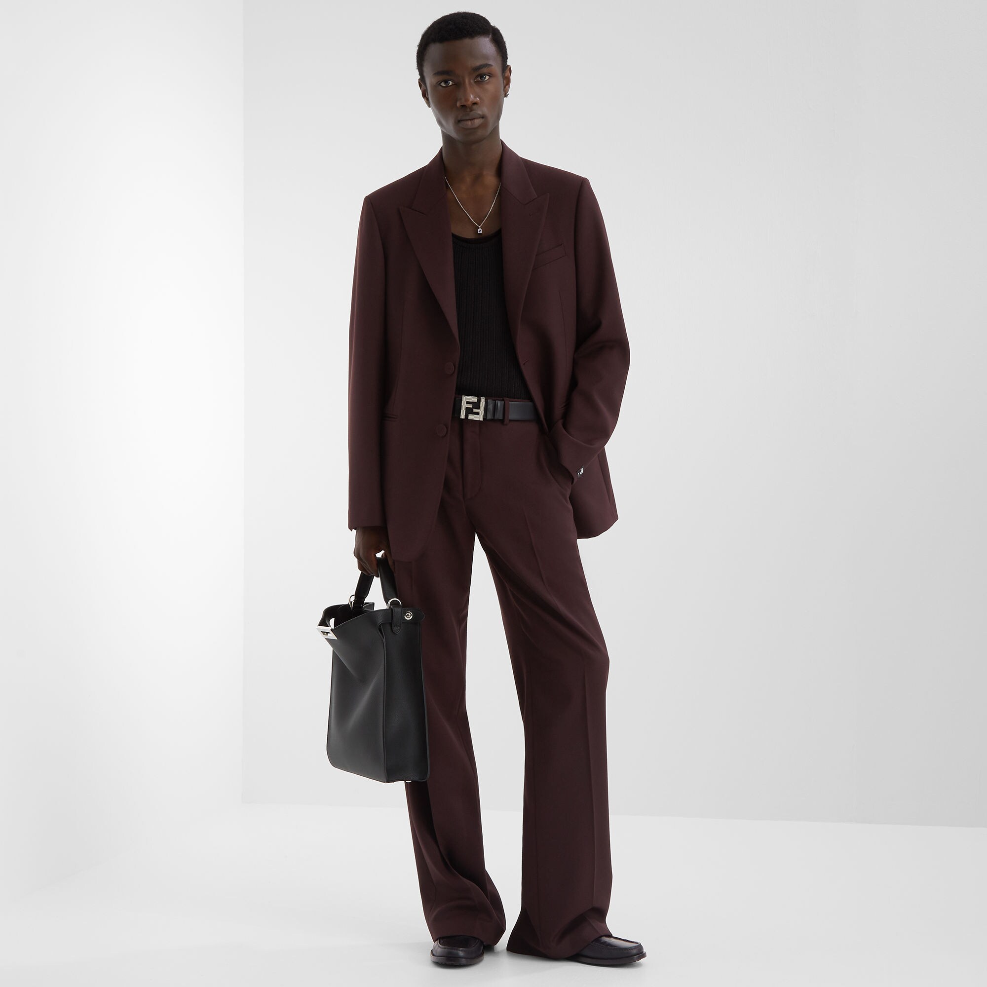 FFスクエアベルト レザー ブラック | Fendi FFスクエアベルト レザー ブラック | Fendi