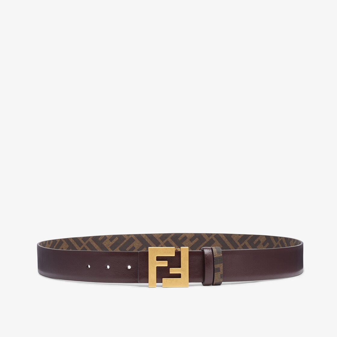 FF Squared Belt Leather Brown Fendi