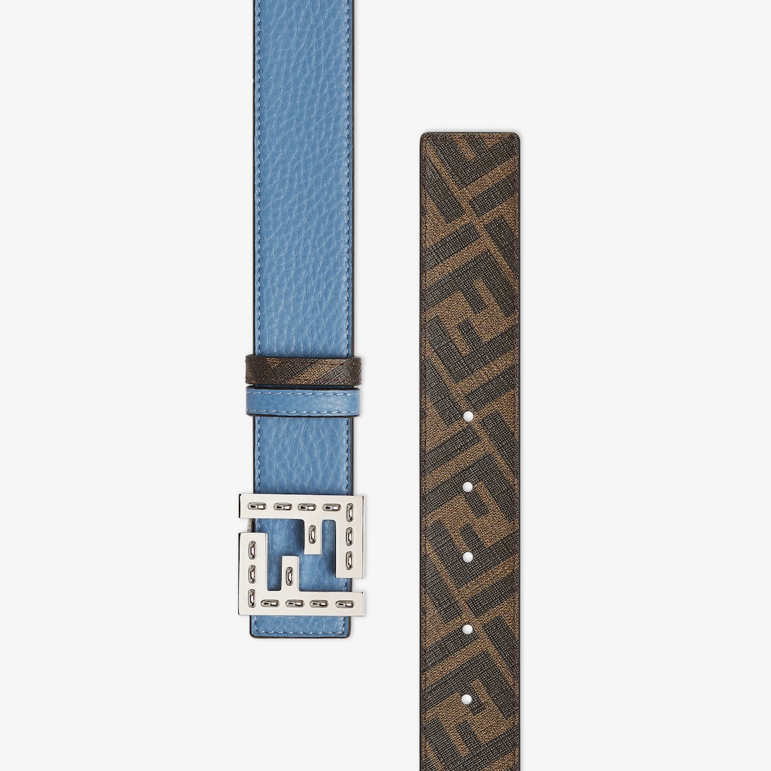 FF Squared Belt Cuoio Romano leather Light blue - Image 3/4