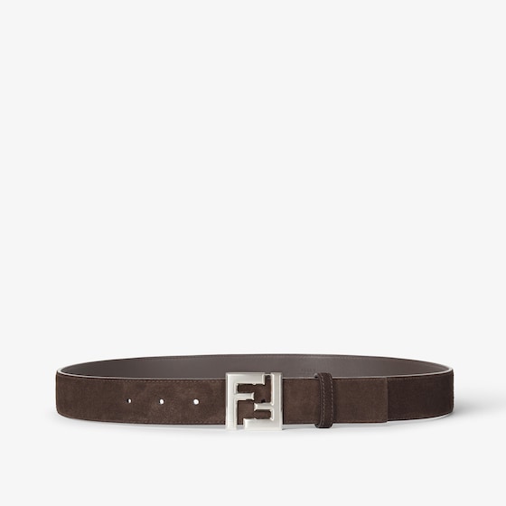 Fendi Squared Ff Belt In Brown