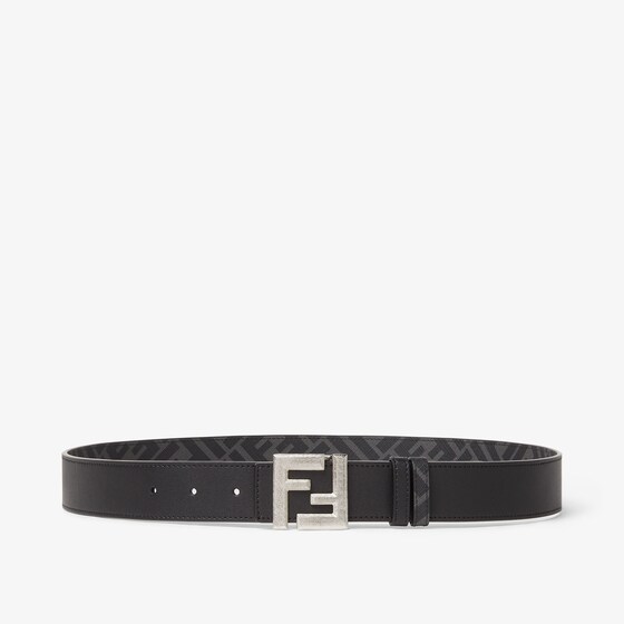 Fendi Squared Ff Belt In Black