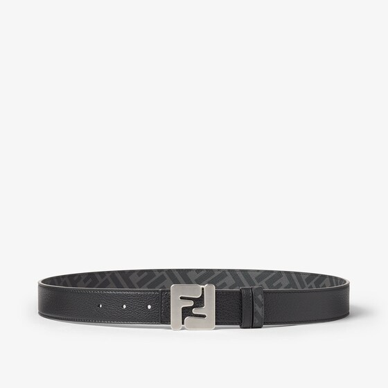 Fendi Squared Ff Belt In Black