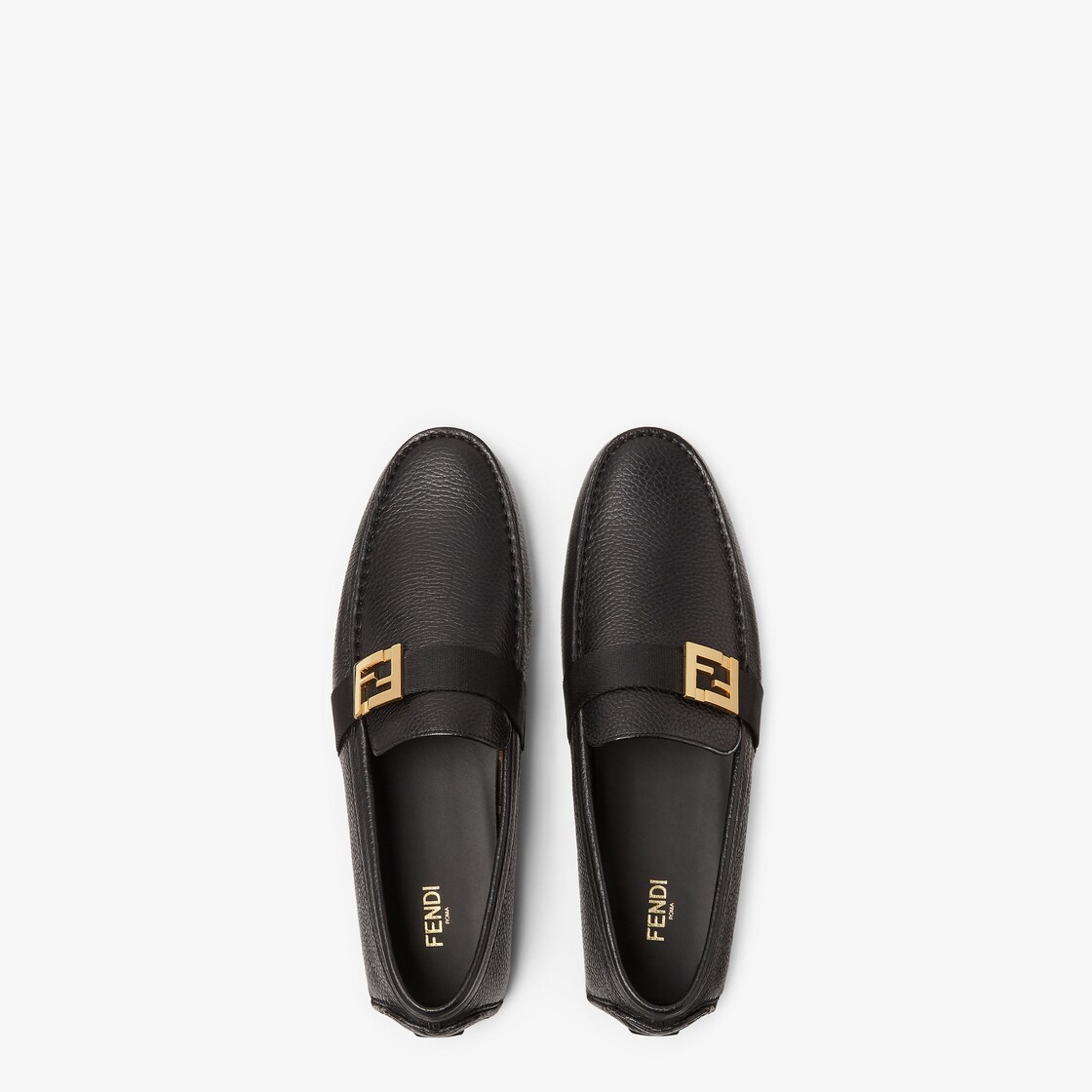 Drivers - Black leather drivers | Fendi