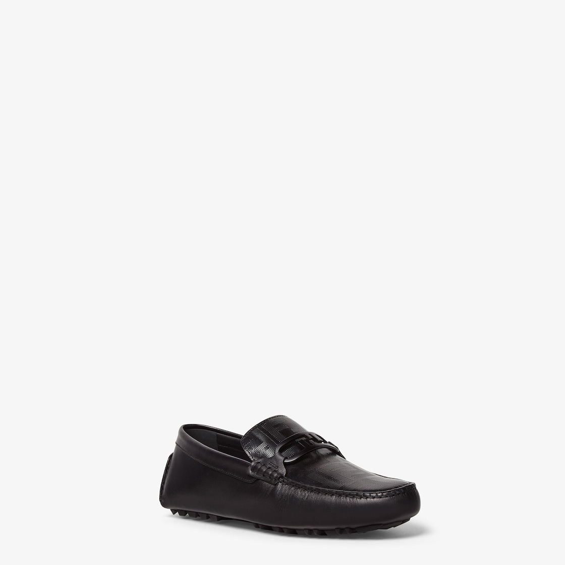 Fendi O'Lock Driving Shoes Leather Black - Image 2/6