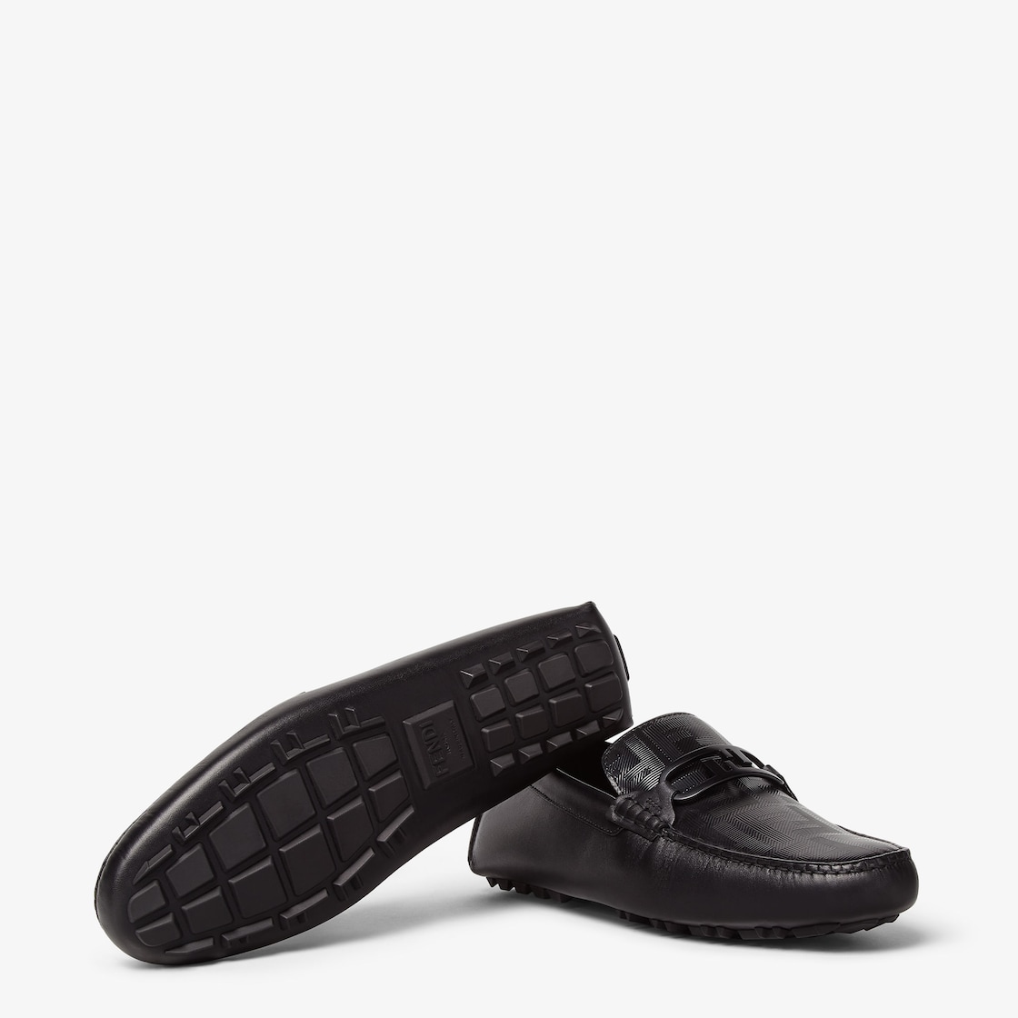 Fendi O'Lock Driving Shoes Leather Black - Image 5/6