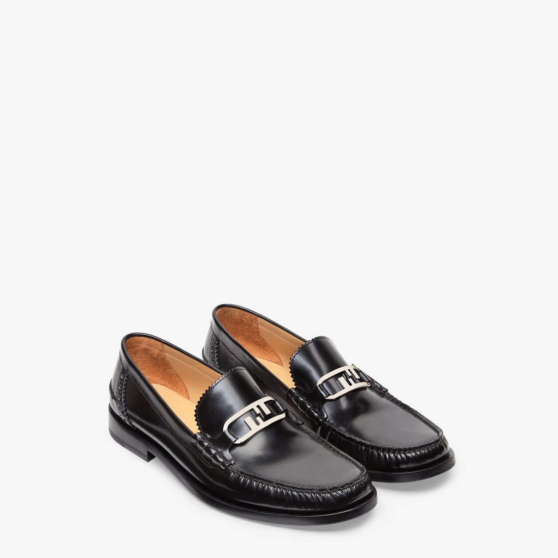 Loafers - Black leather loafers | Fendi