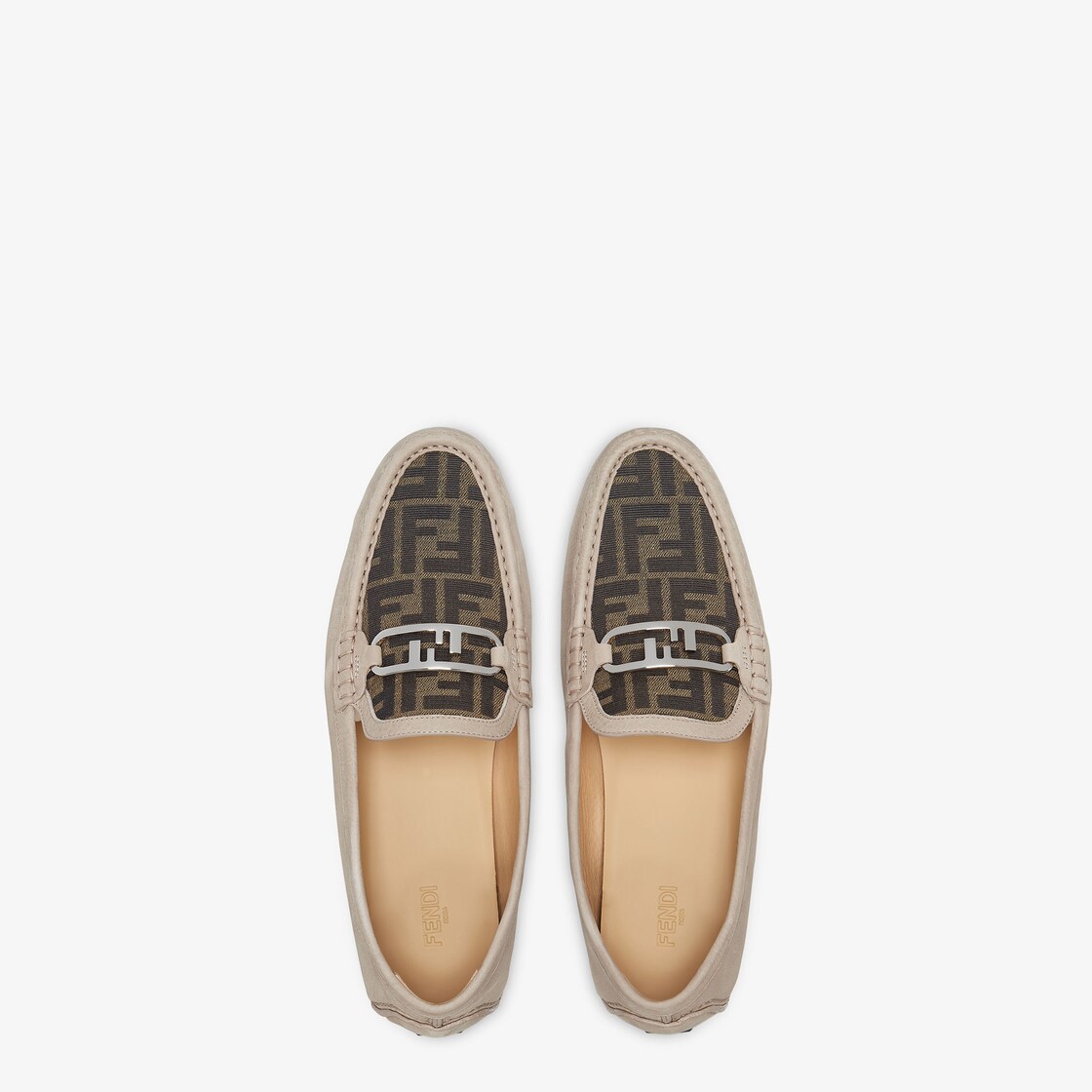 Fendi O'Lock loafers - Beige nubuck leather loafers