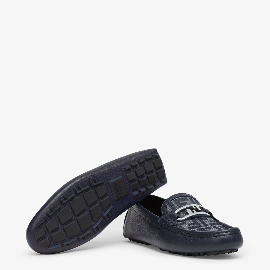 Fendi O'Lock Driving Shoes Blue FF jacquard and blue leather driving shoes Blue - Image 6/7