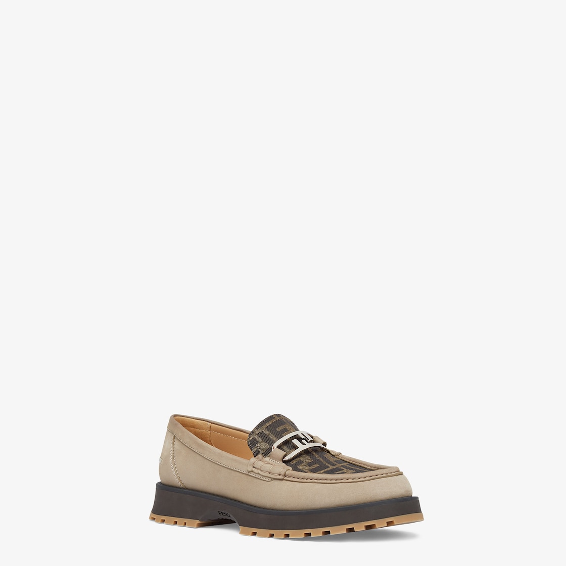 Fendi O'Lock loafers - Beige nubuck leather loafers