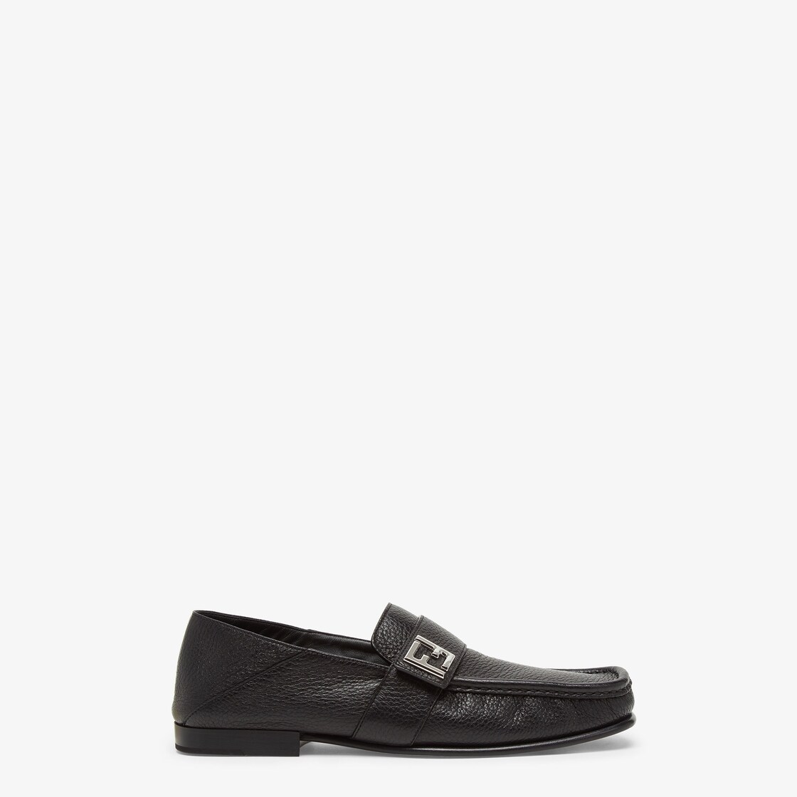 FF Loafers - Black leather loafers | Fendi