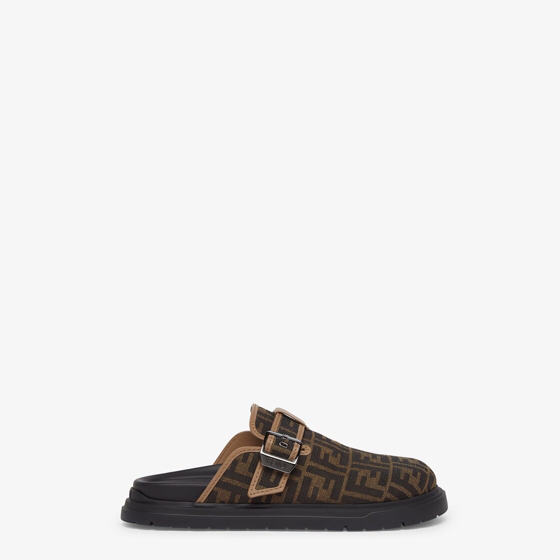 Fendi Feel Sabots Brown FF jacquard sandals Brown - Image 1/6