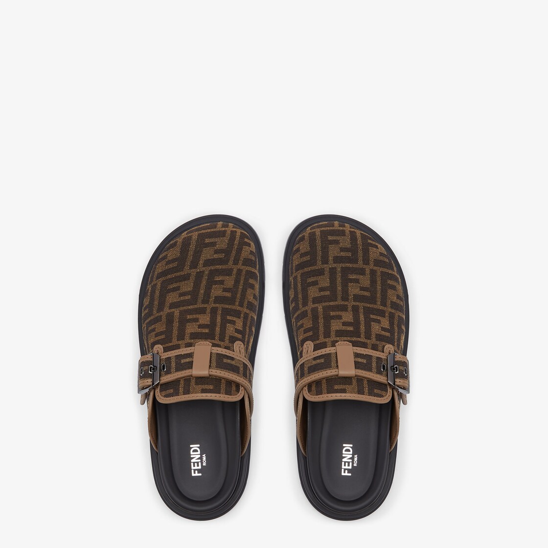 Fendi Feel Sabots Brown FF jacquard sandals Brown - Image 5/6