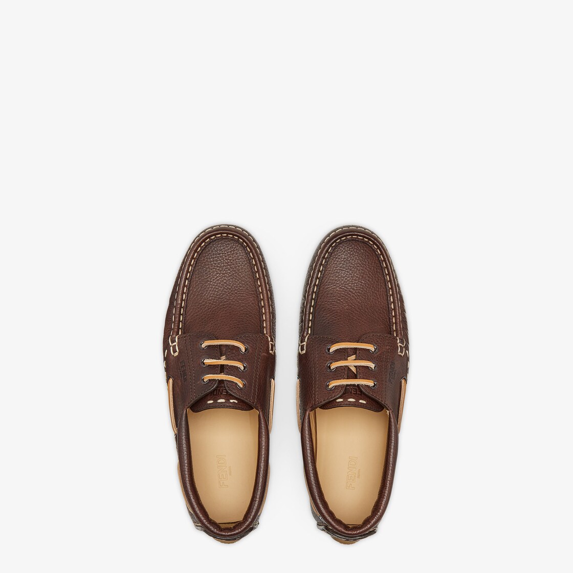 Fendi Deck Lace ups Leather Brown Fendi