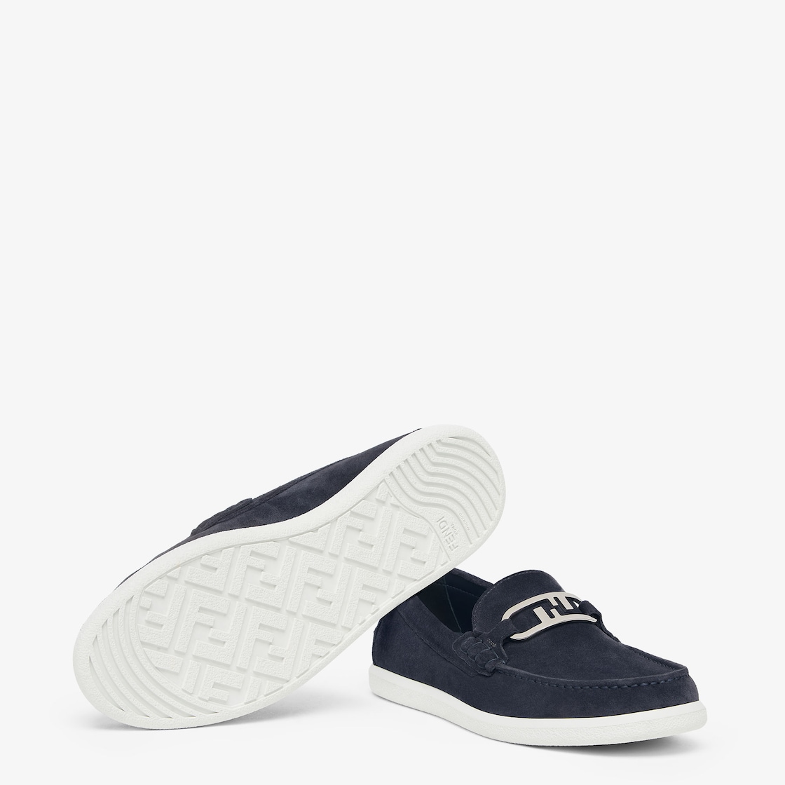 Fendi O'Lock Light loafers Blue suede loafers Blue - Image 6/7