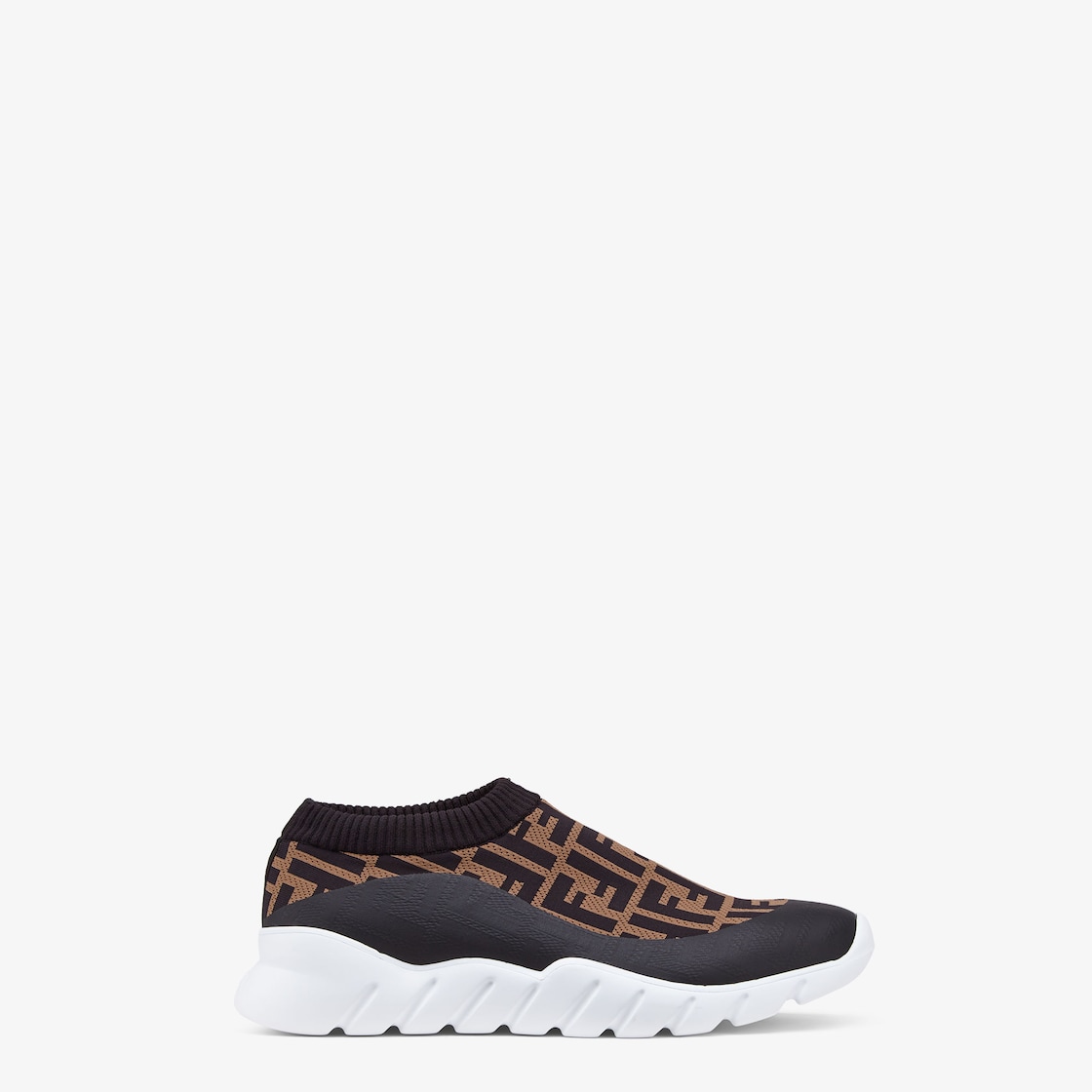 Sneakers - Brown tech fabric low-tops