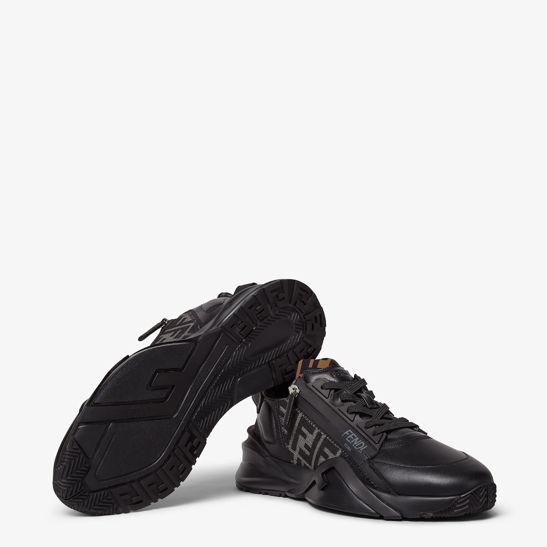 Fendi Flow Sneakers Black leather low-tops Black - Image 6/7