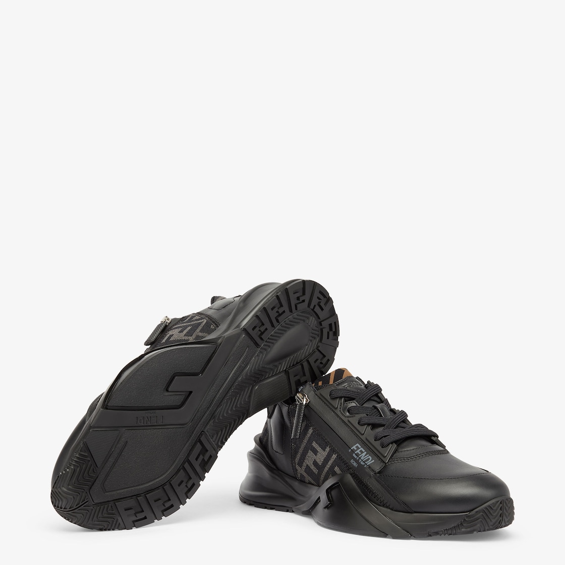 Fendi Flow Sneakers Black leather low-tops Black - Image 6/7