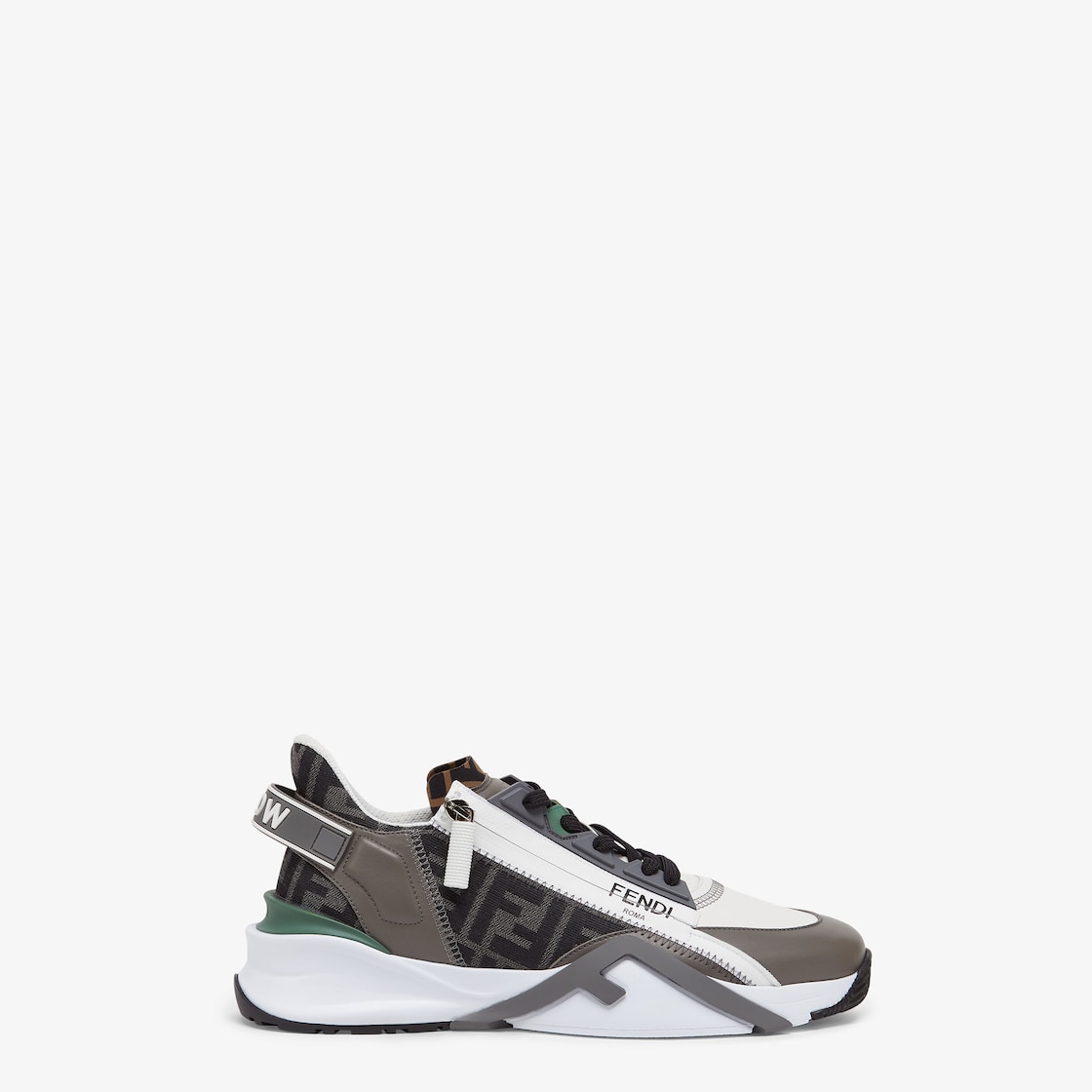 Fendi Flow Sneakers - Black FF jacquard and leather running