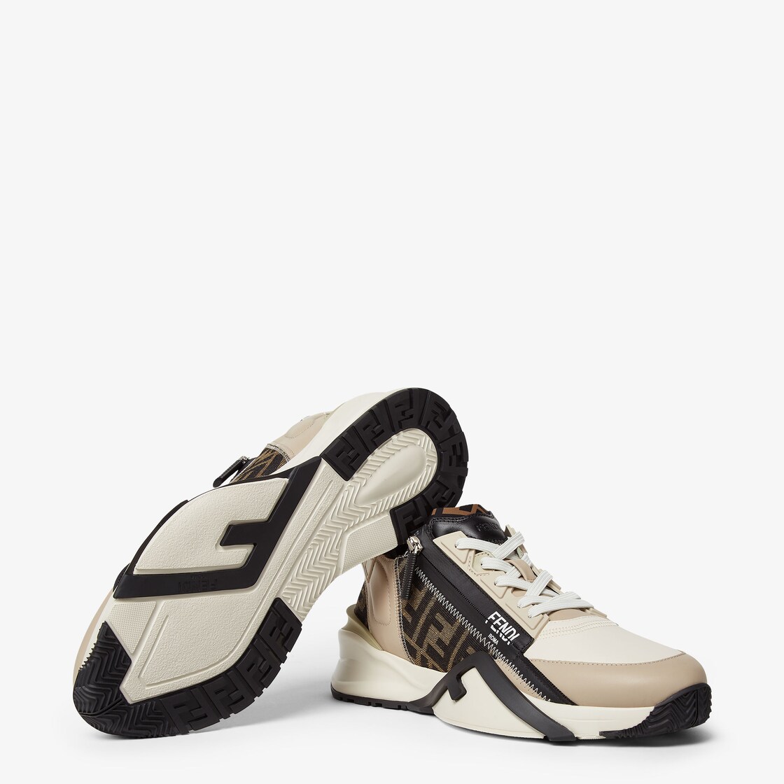 Fendi Flow Sneakers Leather Beige - Image 5/6