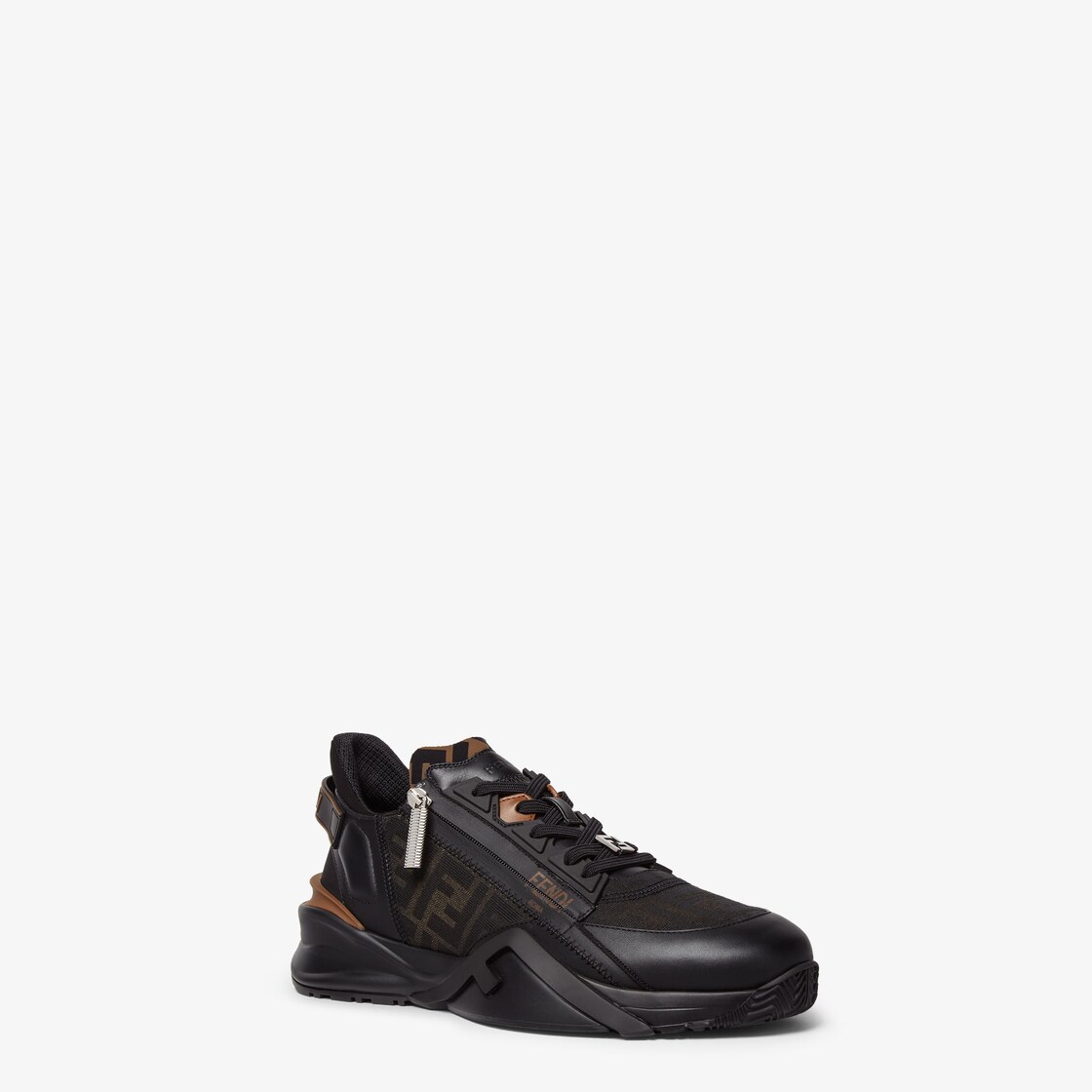 Fendi Flow - Black leather low-tops | Fendi