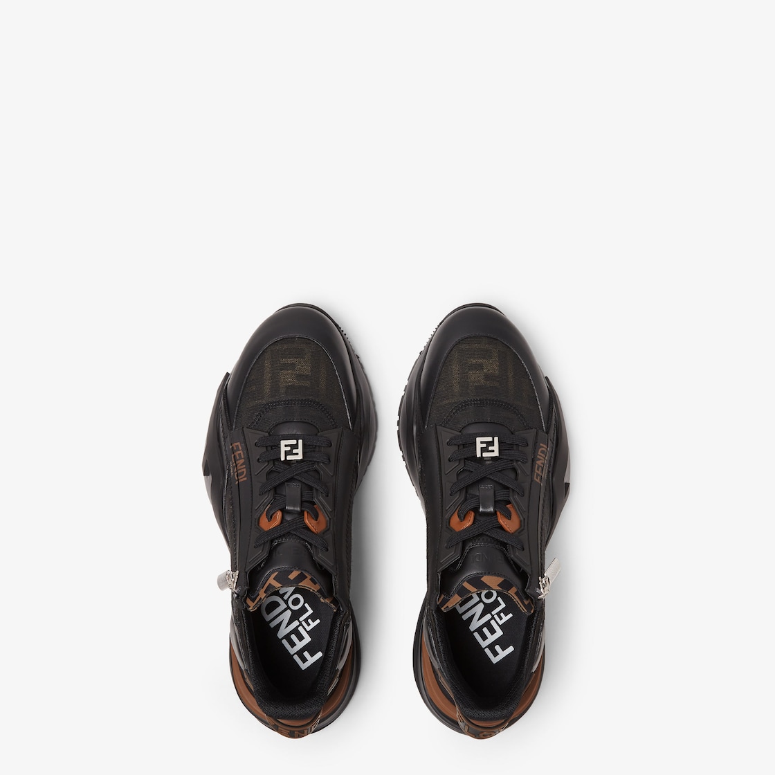 Fendi Flow - Black leather low-tops | Fendi