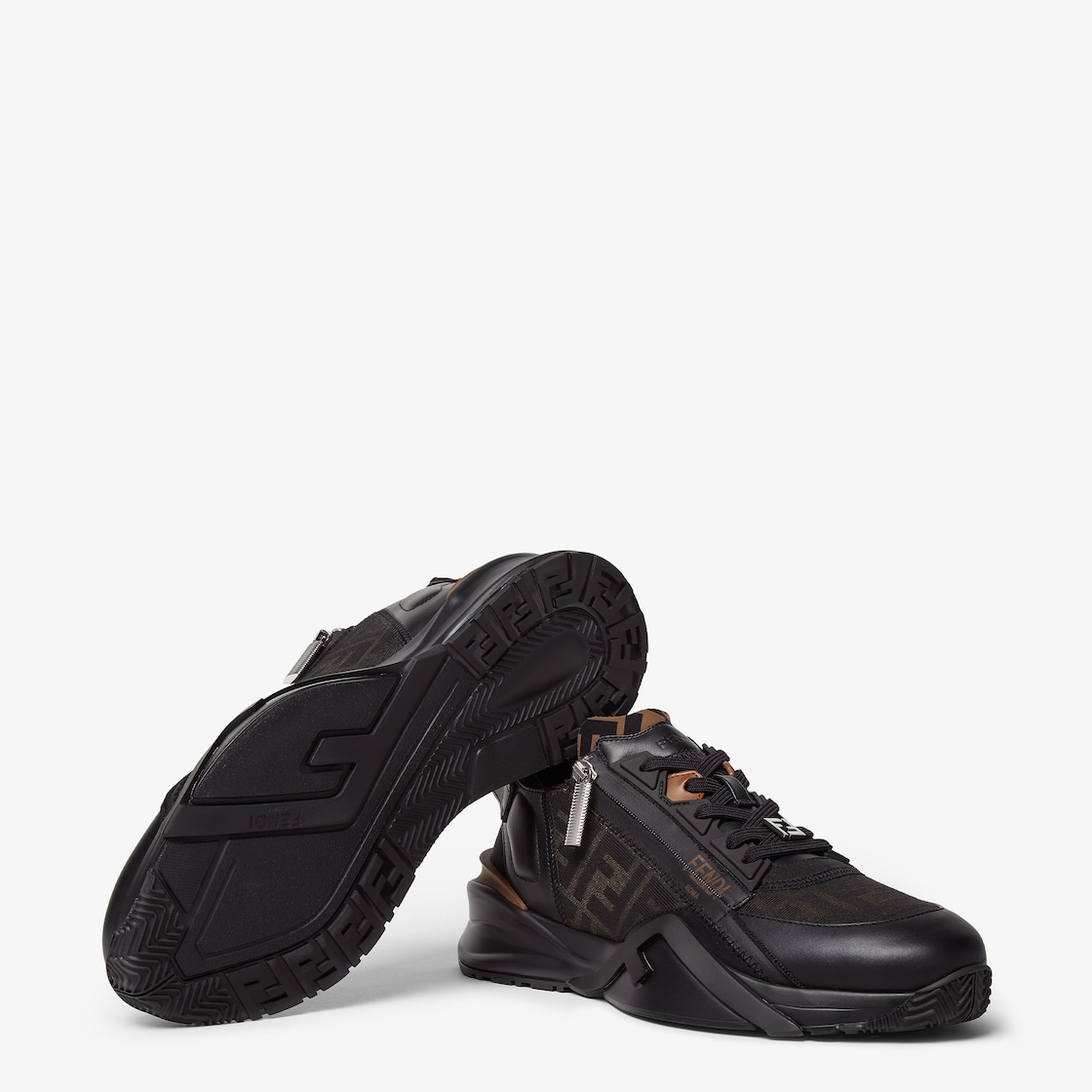 Fendi Flow Sneakers Black leather low-tops Black - Image 5/6