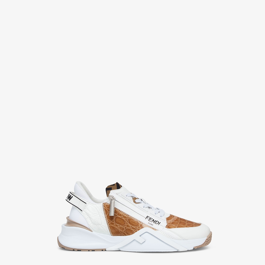 Fendi Flow - White caiman low-tops