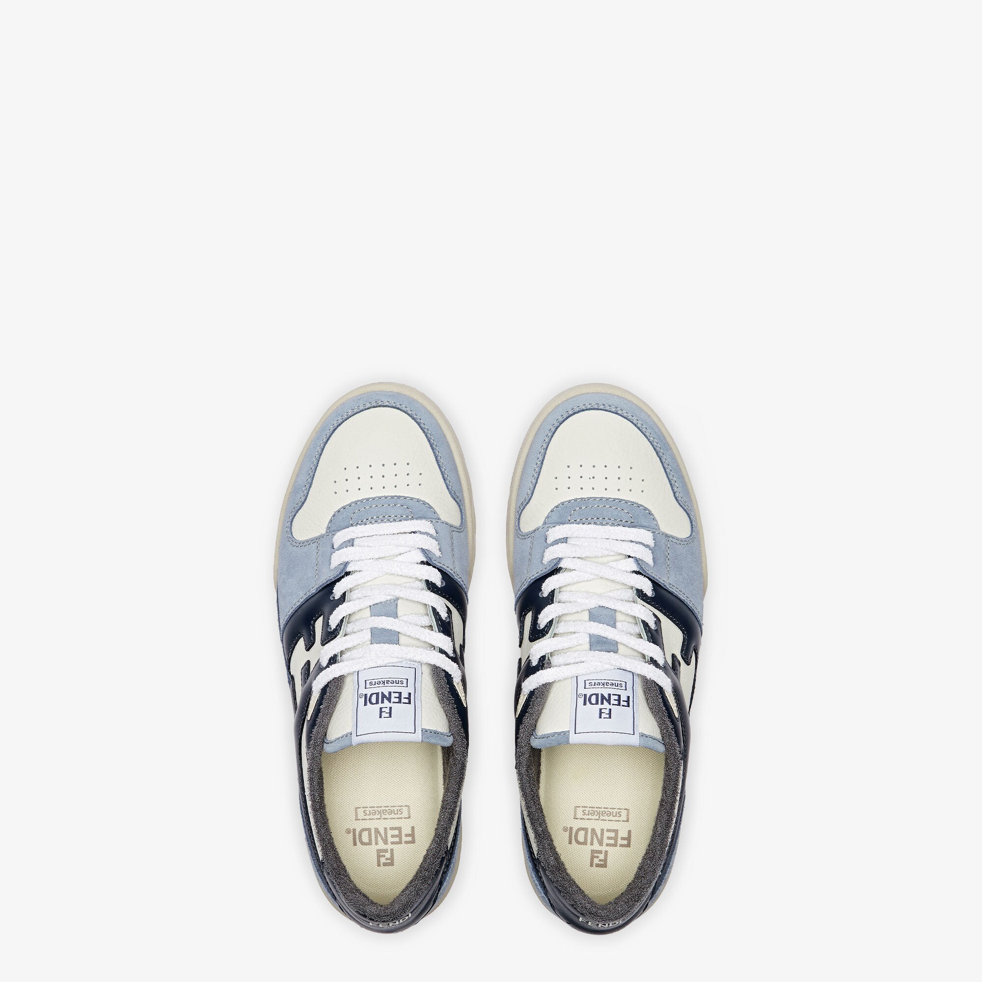 Fendi Match Sneakers Light blue suede low tops Fendi