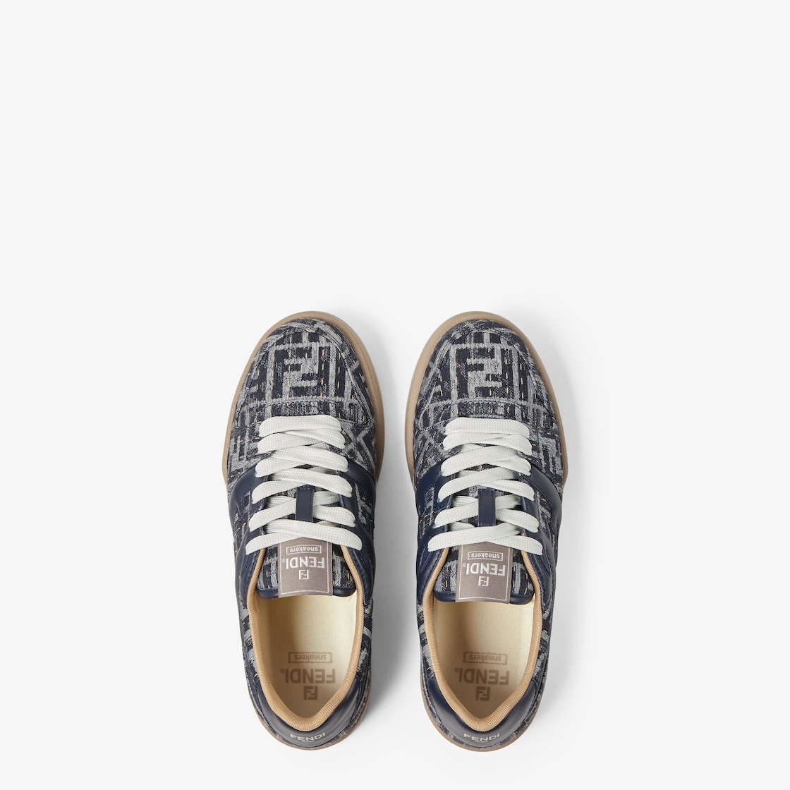 Fendi Match Sneakers Blue denim low-tops Blue - Image 4/4