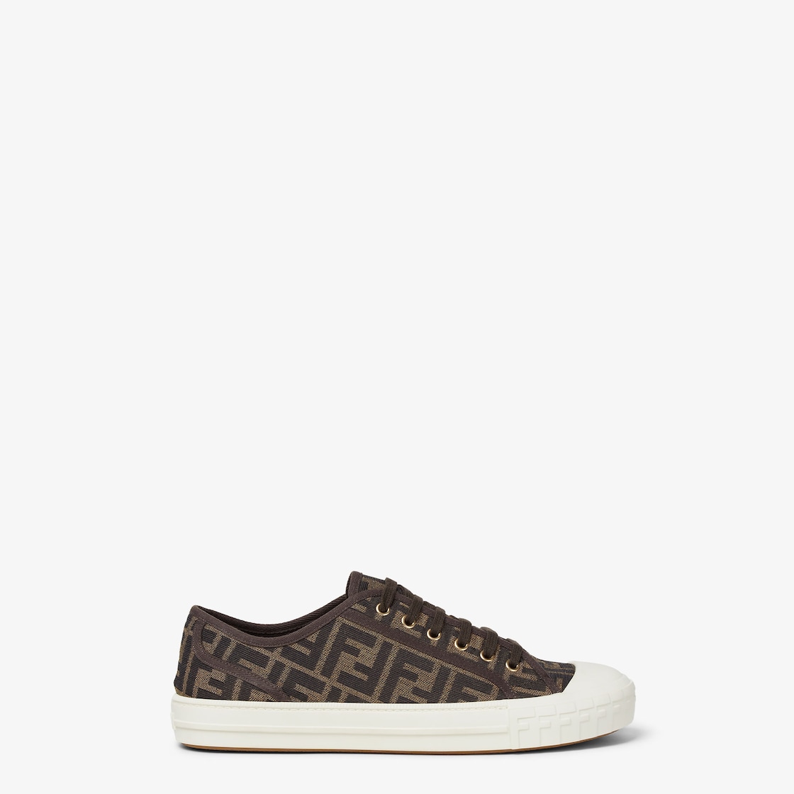 Fendi Domino - Brown fabric low-tops | Fendi