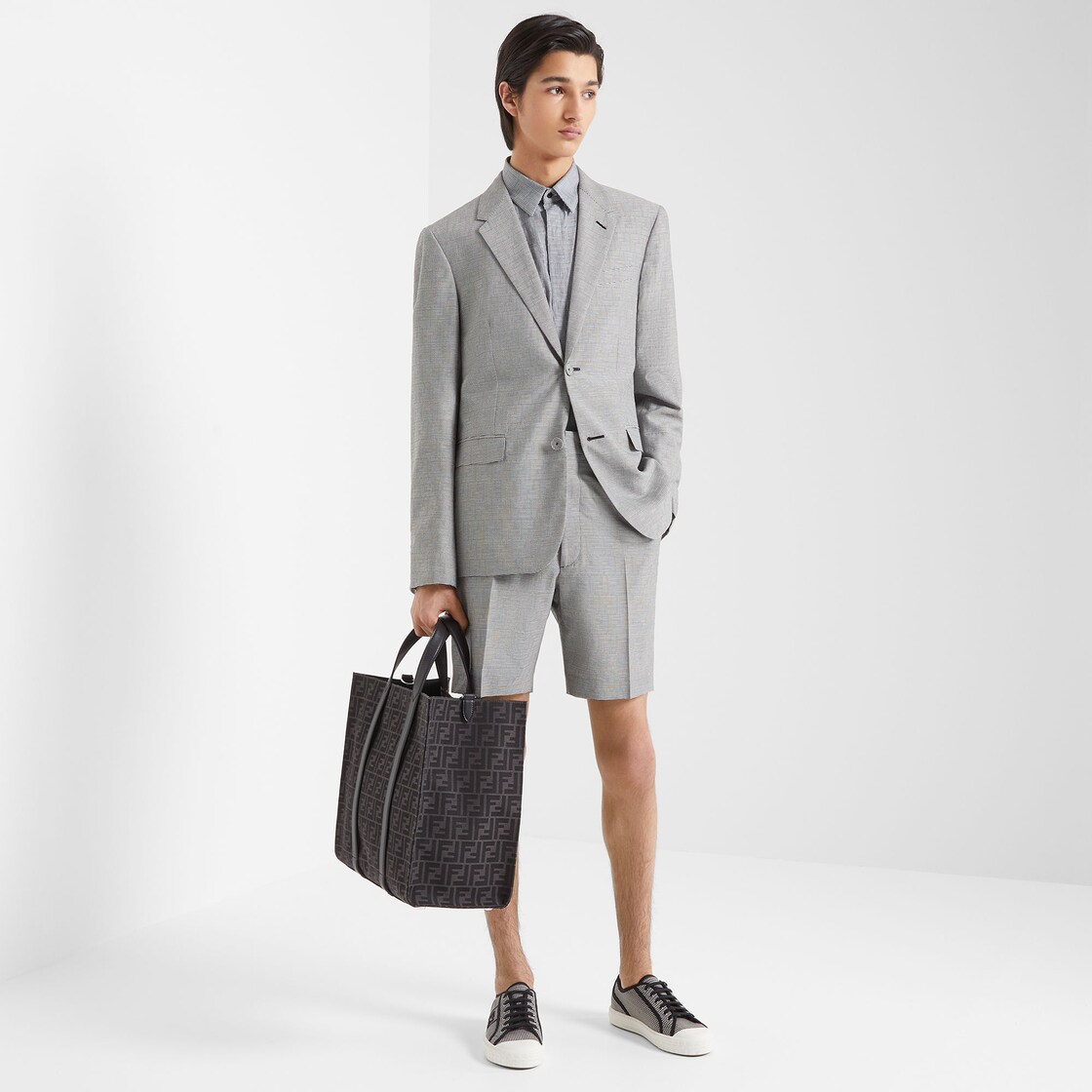 Fendi Domino - Black fabric low-tops | Fendi