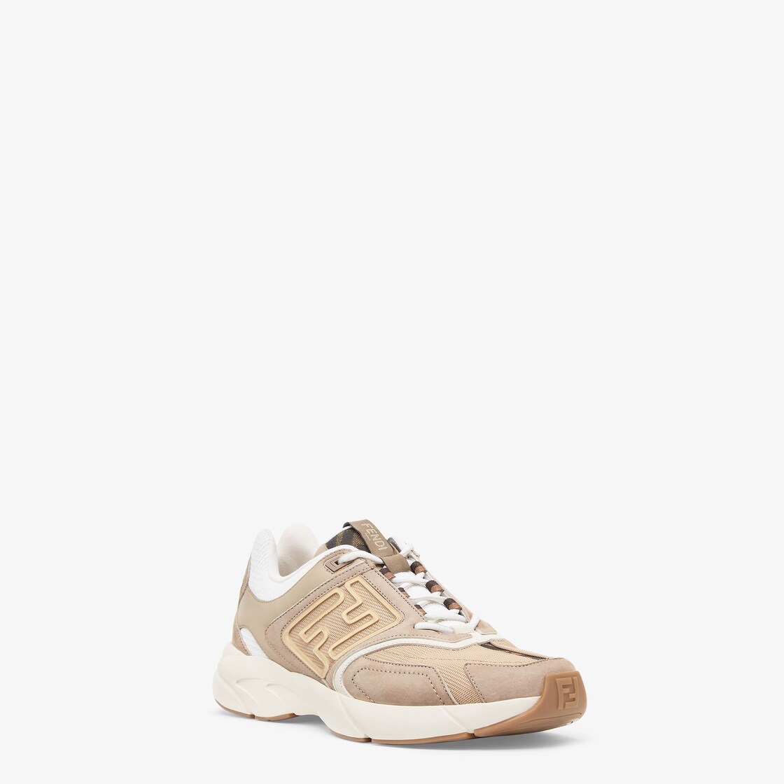 Faster Trainers - Beige nubuck leather low-tops | Fendi