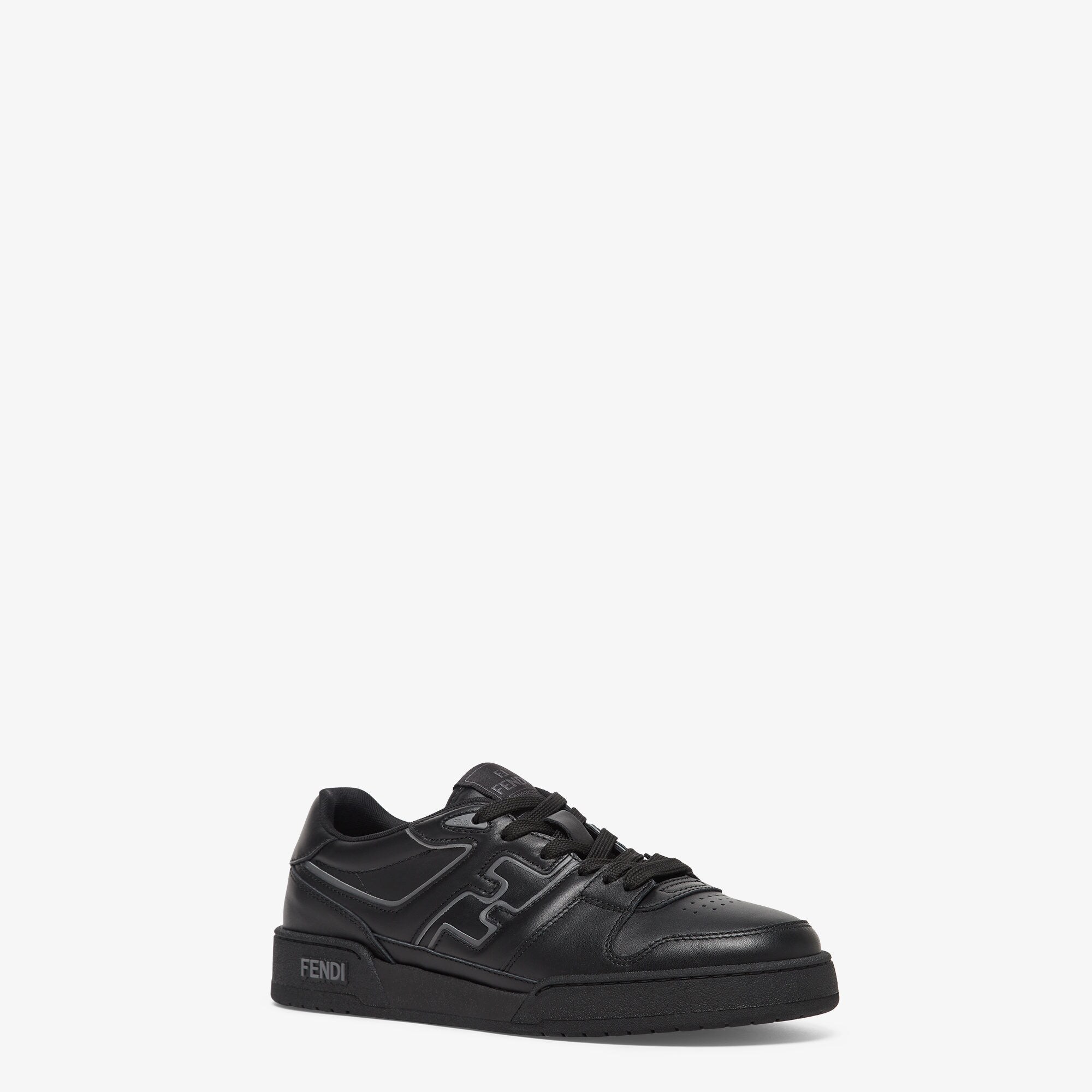 Fendi Match SneakersBlack leather low tops