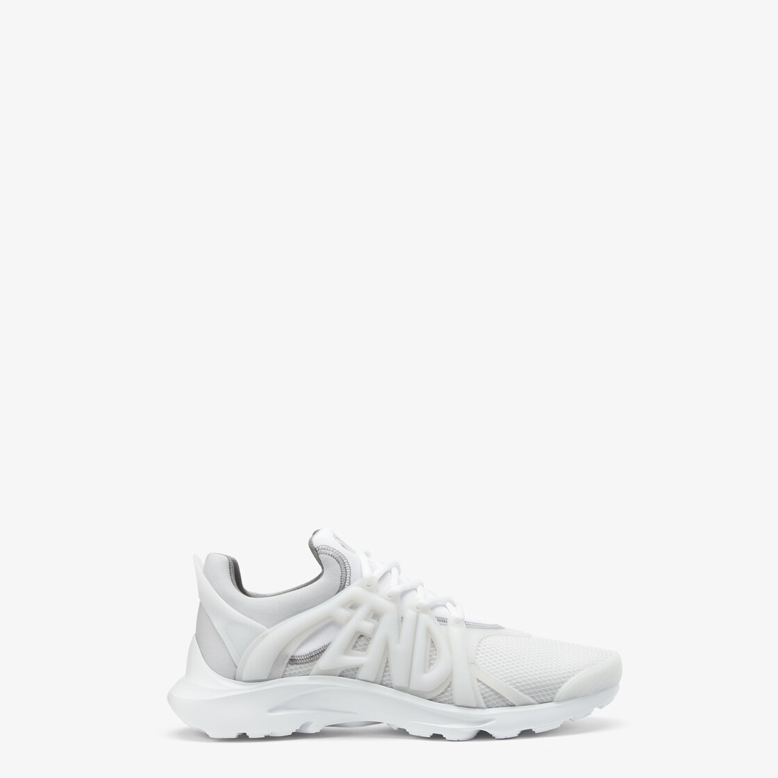 Fendi Tag Sneakers - White technical mesh running sneakers | Fendi