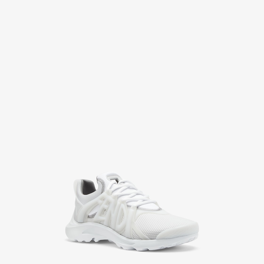 Fendi Tag Sneakers - White technical mesh running sneakers | Fendi