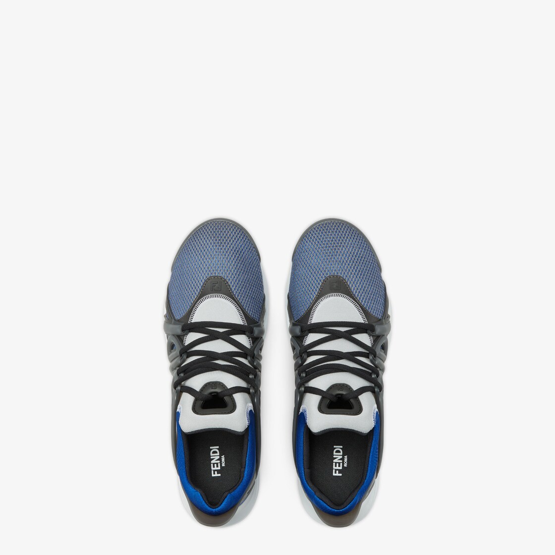 Fendi Tag Sneakers - Blue technical mesh running sneakers | Fendi