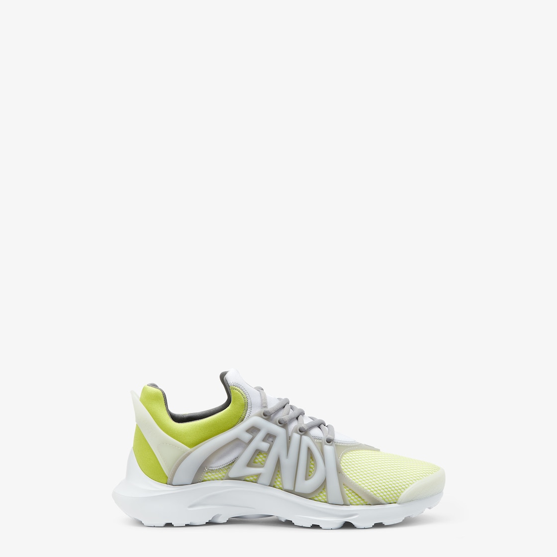 Fendi Tag Sneakers Yellow technical mesh running sneakers Fendi