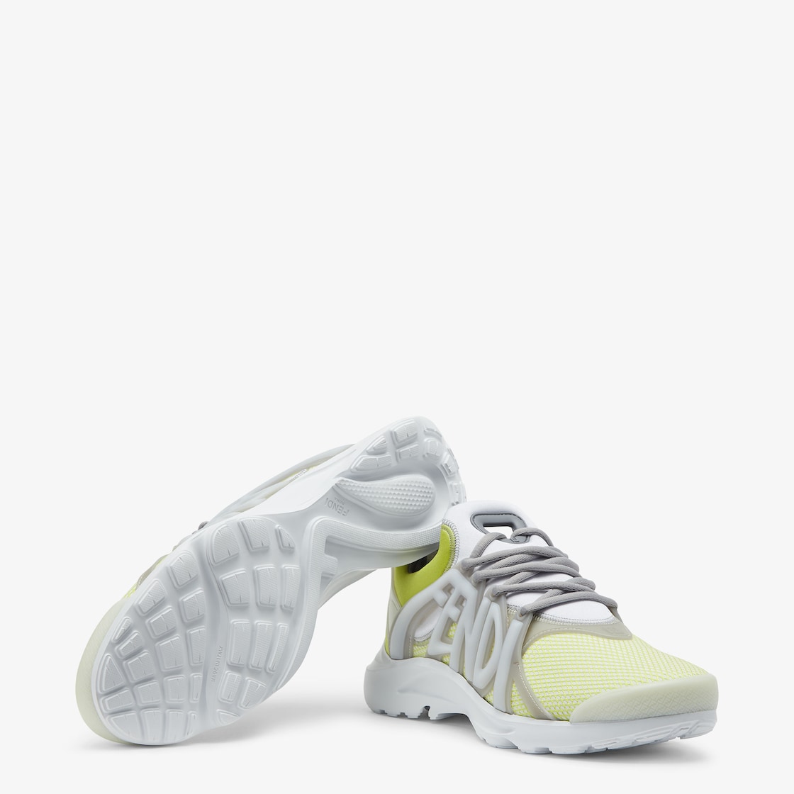 Fendi Tag Sneakers Yellow technical mesh running sneakers Yellow - Image 5/5