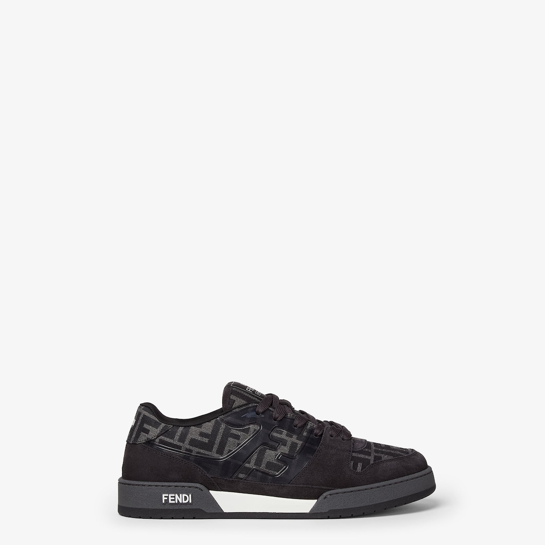 Fendi Match Sneakers Black FF jacquard and grey suede low-tops Black - Image 1/6