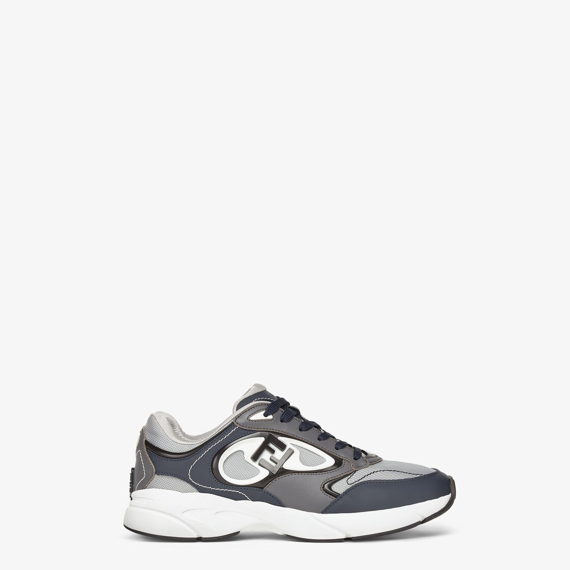 Fendi Forward sneakers Grey mesh and blue leather low-tops Grey - Image 1/6