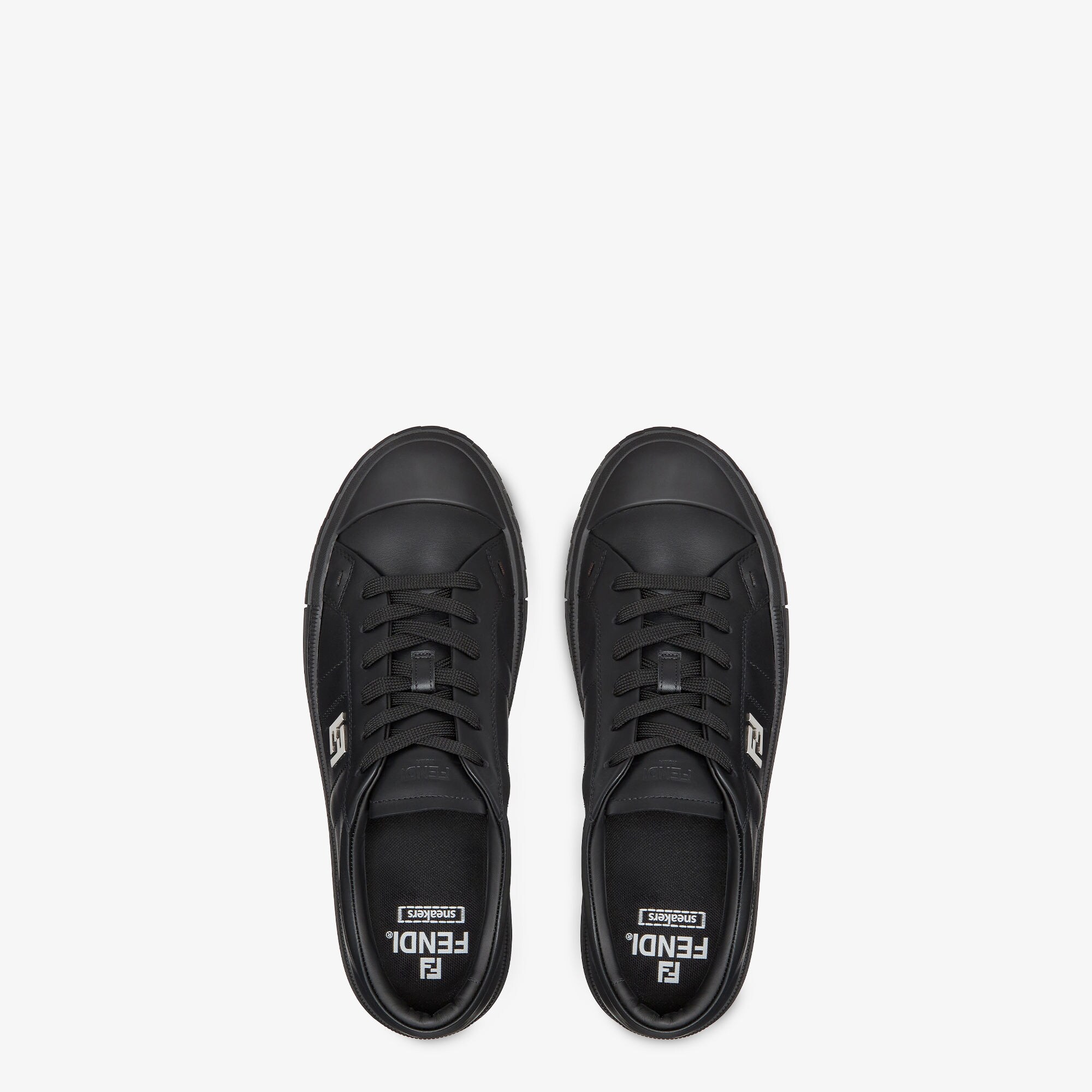 【送料&関税込】Fendi Black Leather Domino Sneakers Domino sneakers Leather Black | Fendi