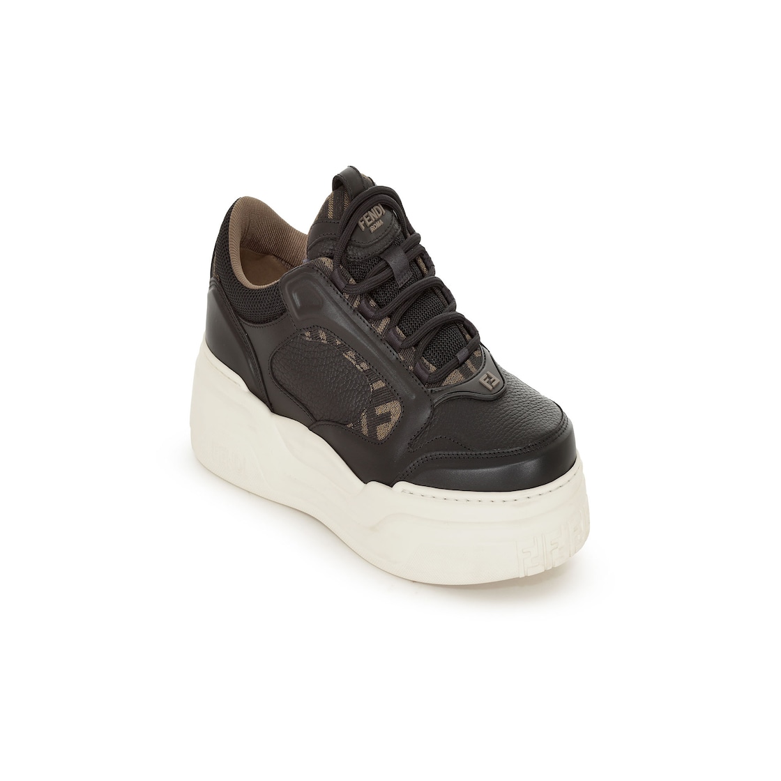 Fendi Force Trainers Black leather low-tops Black - Image 1/1