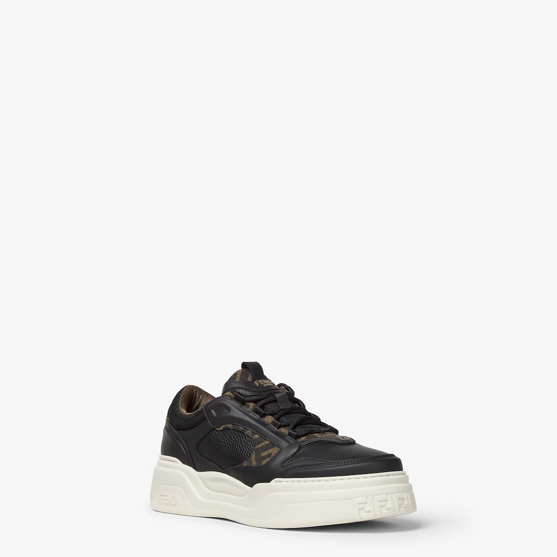 Fendi Force Trainers Black leather low-tops Black - Image 3/6