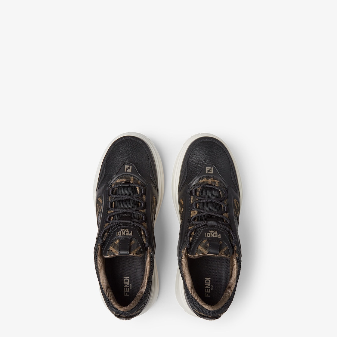 Fendi Force Trainers Black leather low-tops Black - Image 5/6