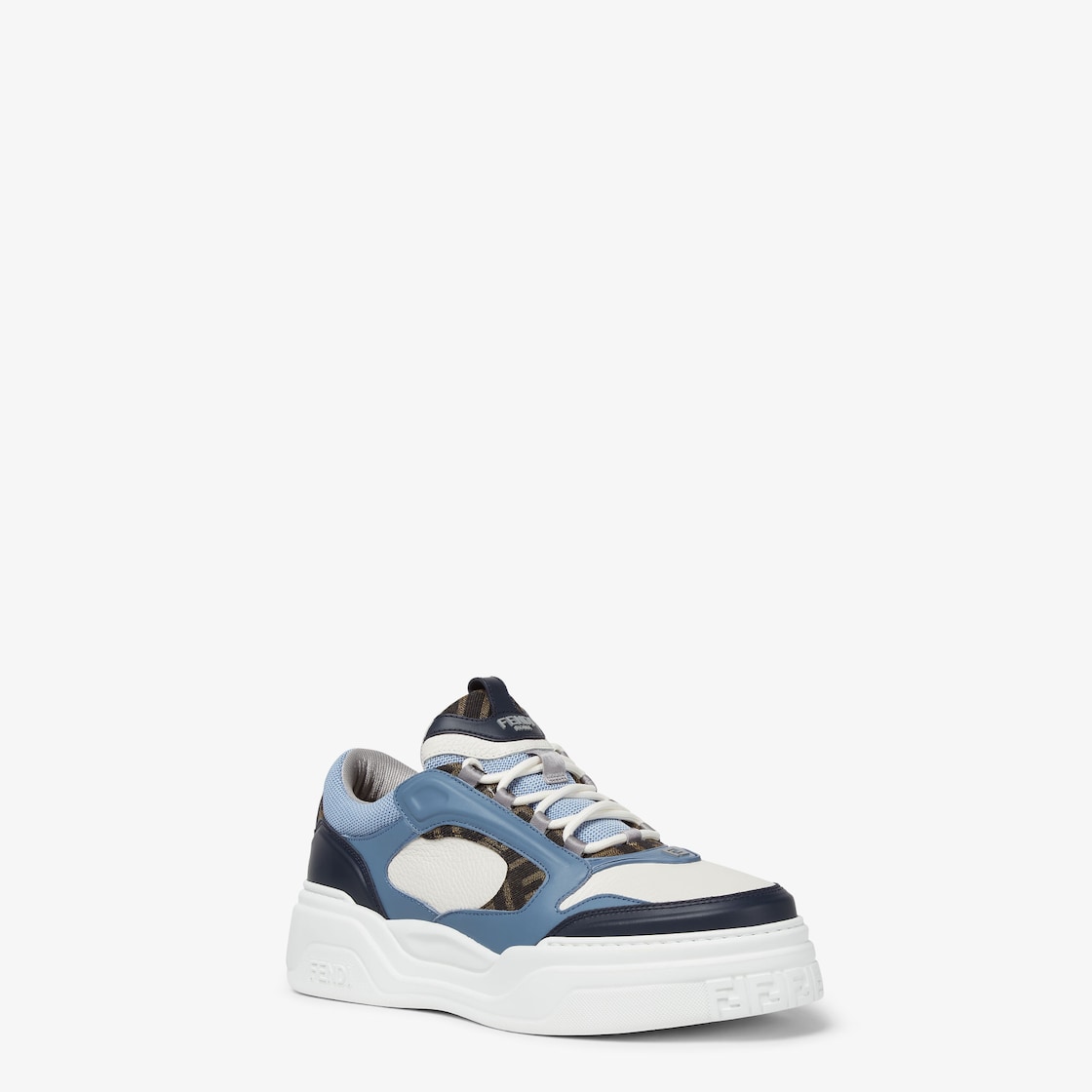 Fendi Force sneakers White, light blue and blue leather low-tops Blue - Image 3/6