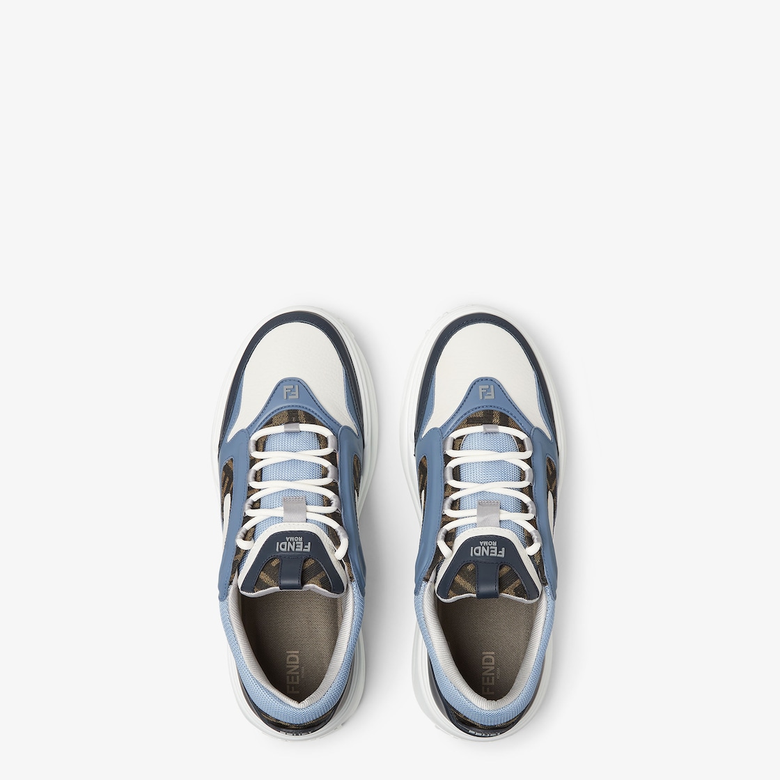 Fendi Force sneakers White, light blue and blue leather low-tops Blue - Image 5/6